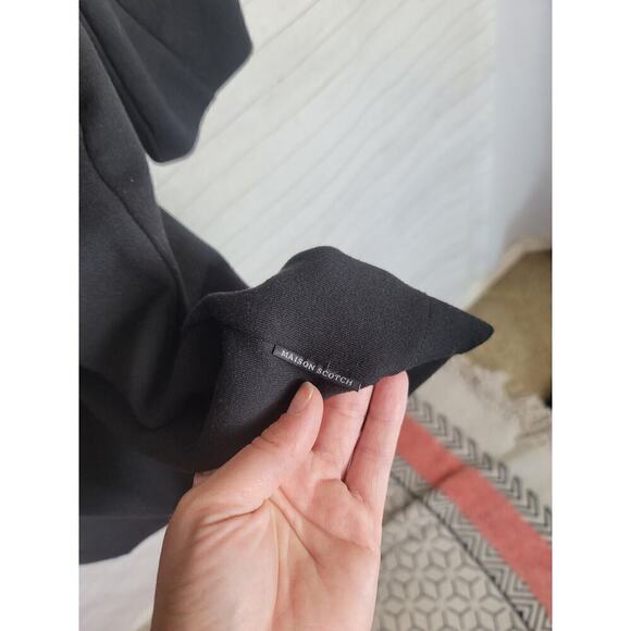 SCOTCH & SODA MAISON SCOTCH 1/4 ZIP SWEATSHIRT DRESS IN BLACK, SZ LARGE - Picture 12 of 16